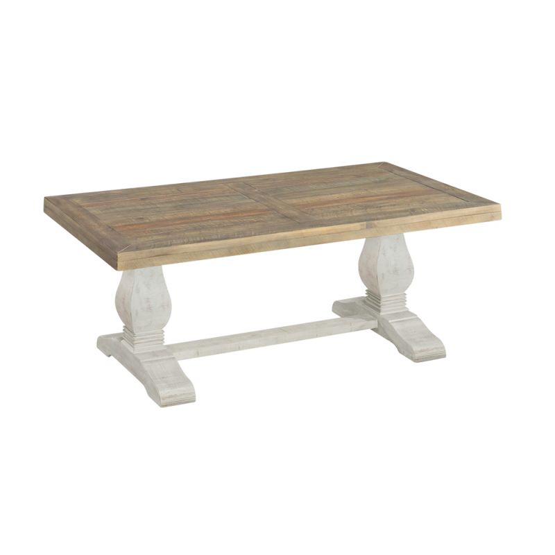 Martin Svensson Home -  Napa Pedestal Coffee Table, White Stain and Reclaimed Natural - 860126