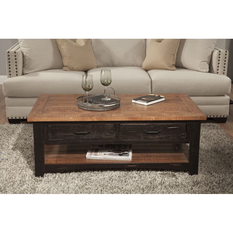 Martin Svensson Home -  Rustic Coffee Table, Antique Black and Honey Tobacco - 890125
