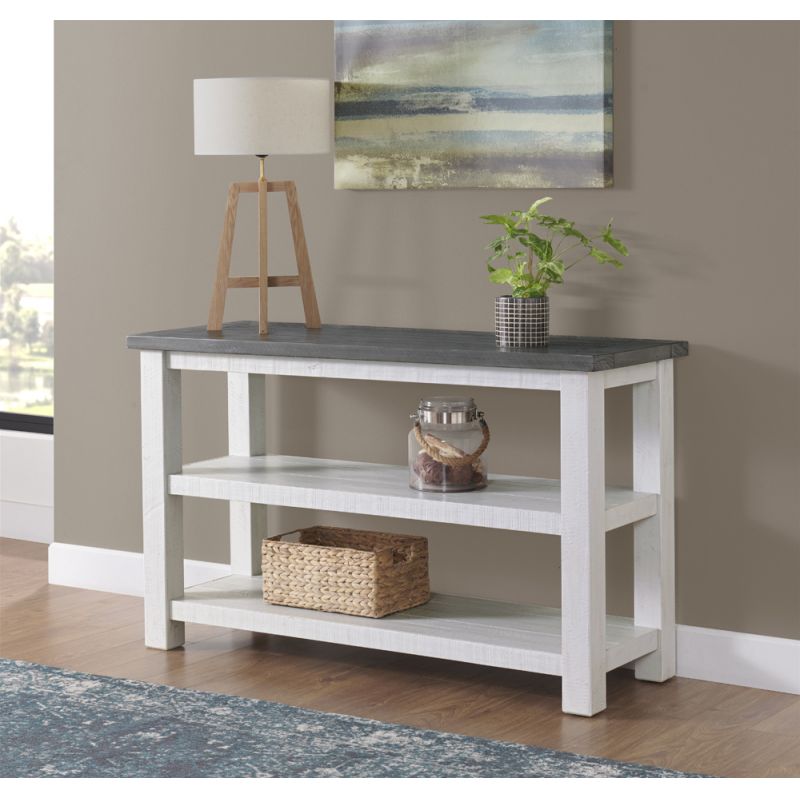 Martin Svensson Home -  Space Saver Solid Wood Sofa Console Table, White Stain and Grey - 899945
