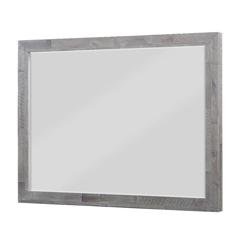 Modus Furniture - Alexandra Solid Wood Solid Wood Beveled Glass Mirror in Rustic Latte - 5RS383