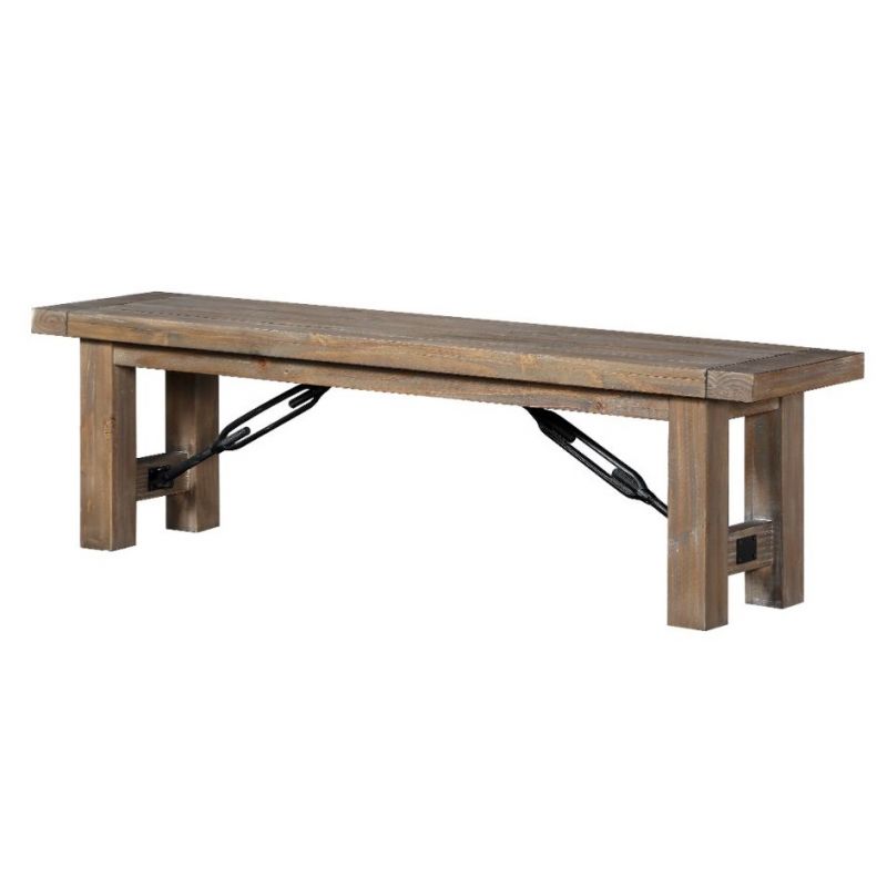 Modus Furniture - Autumn Solid Wood Dining Bench in Flink Oak - 8FJ865
