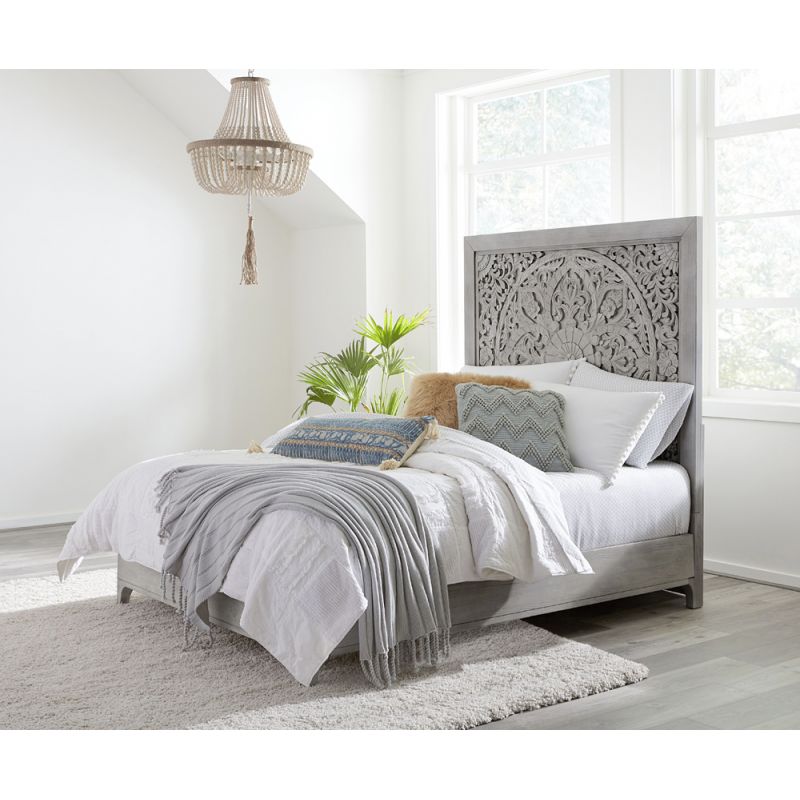 Modus Furniture - Boho Chic Full Bed in Washed White - 1JQ9H4