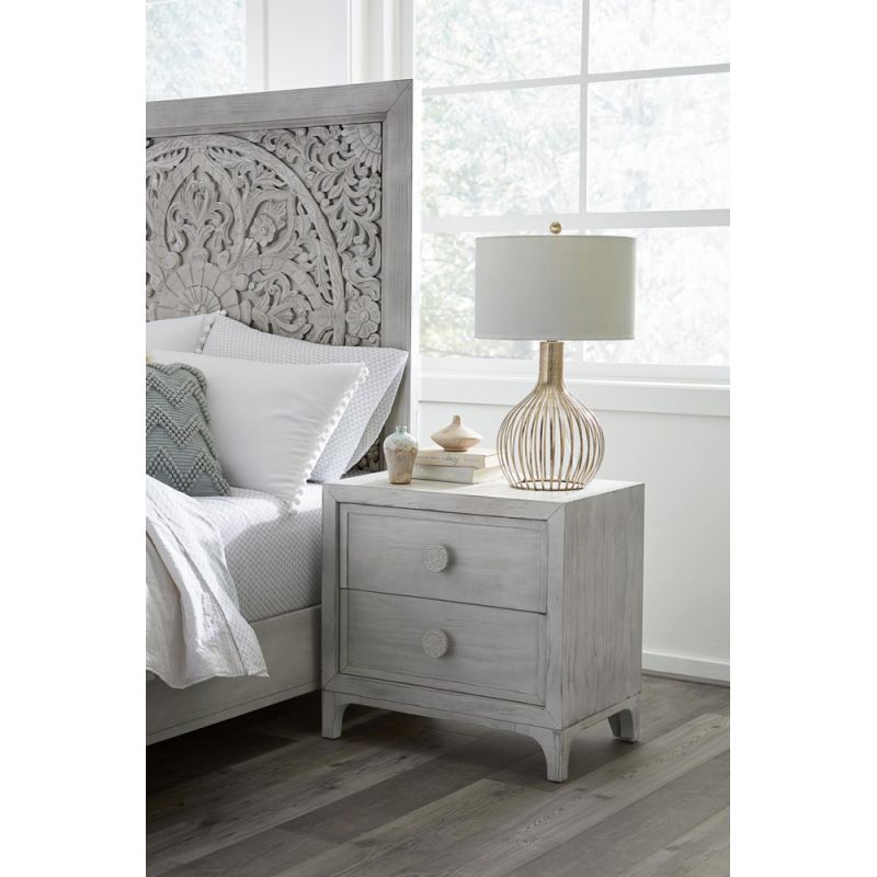 Modus Furniture - Boho Chic Nighstand in Washed White - 1JQ981