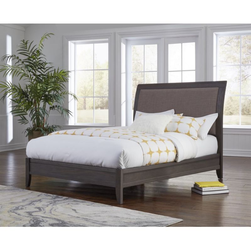 Modus Furniture - City II California King-size Upholstered Sleigh Bed in Basalt Gray - 1X57L6D