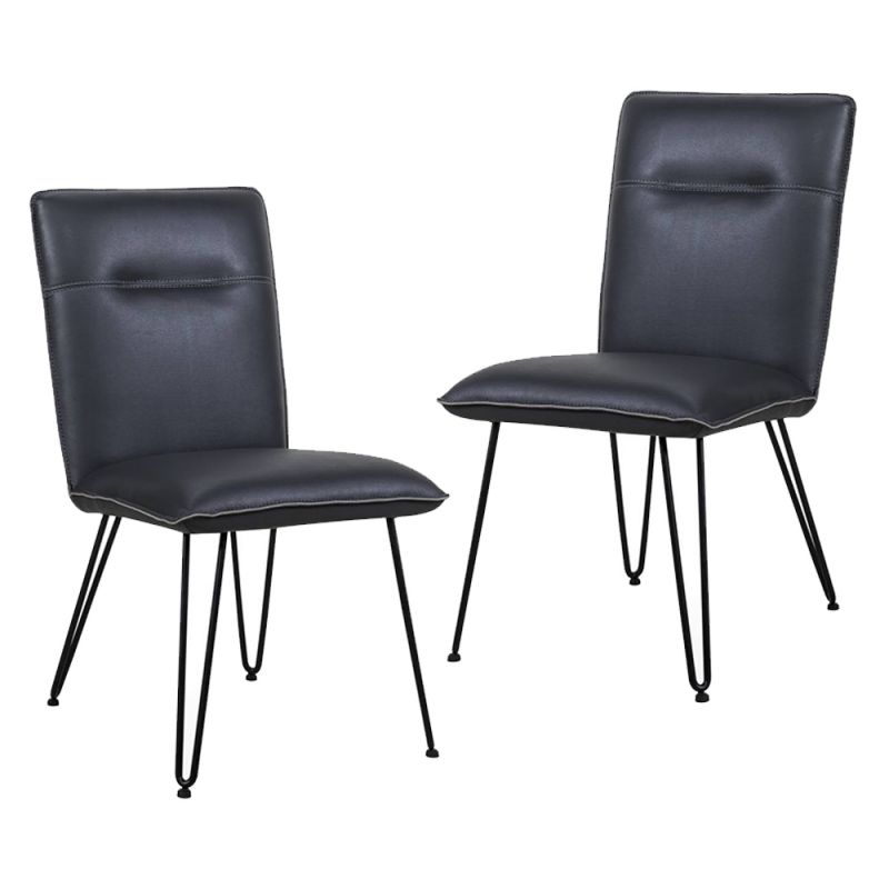 Modus Furniture - Demi Hairpin Leg Modern Dining Chair in Cobalt - (Set of 2) - 9LE866D