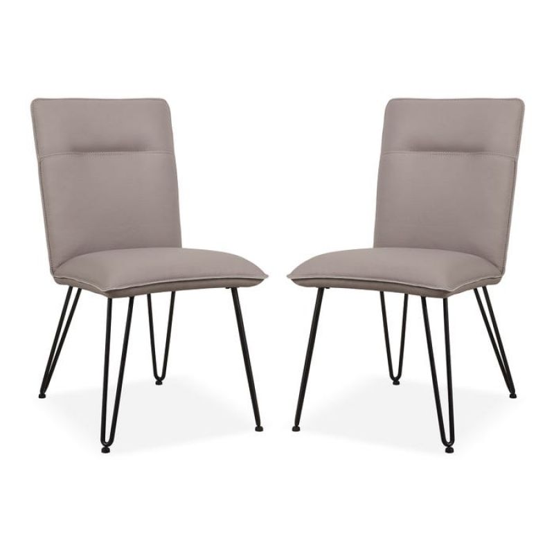 Modus Furniture - Demi Hairpin Leg Modern Dining Chair in Taupe - (Set of 2) - 9LE266D