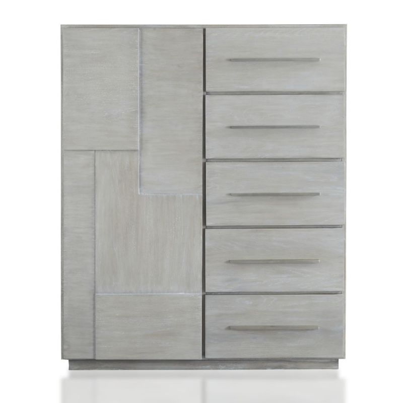 Modus Furniture - Destination Five Drawer One Door Sweater Chest in Cotton Grey - DEZ786