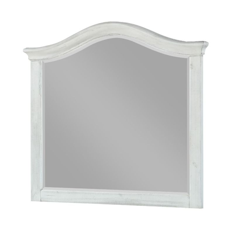 Modus Furniture - Ella Solid Wood Beveled Glass Mirror in White Wash - 2G4383