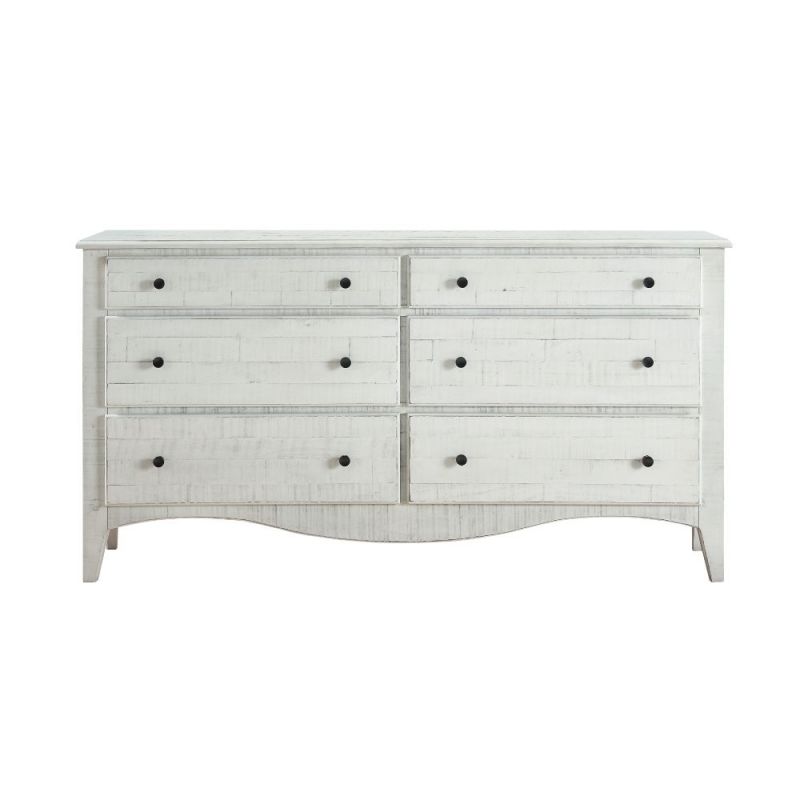 Modus Furniture - Ella Solid Wood Six Drawer Dresser in White Wash - 2G4382