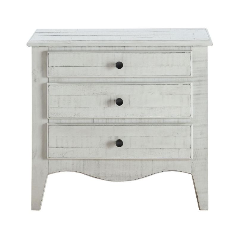 Modus Furniture - Ella Solid Wood Three Drawer Nightstand in White Wash - 2G4381