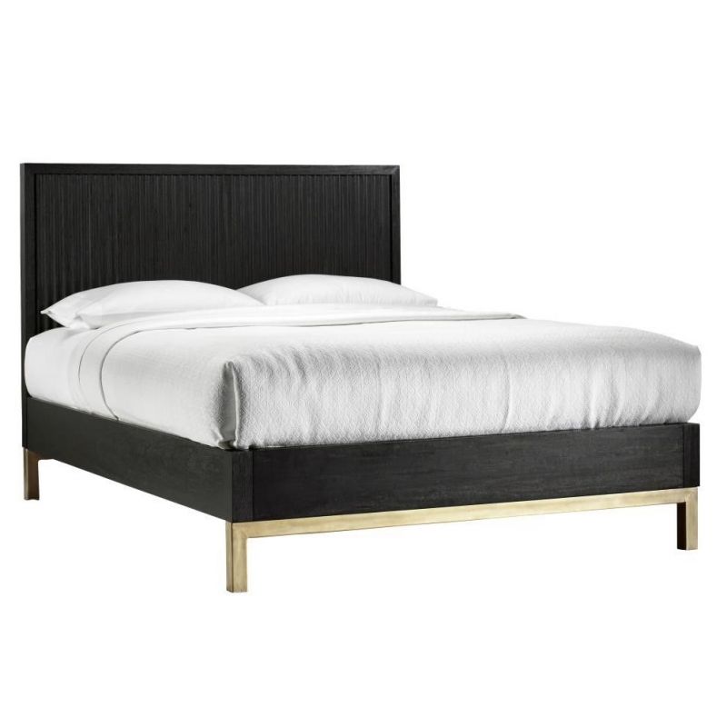 Modus Furniture - Kentfield Solid Wood Full-Size Platform Bed in Black Drifted Oak - 8ZU5P4