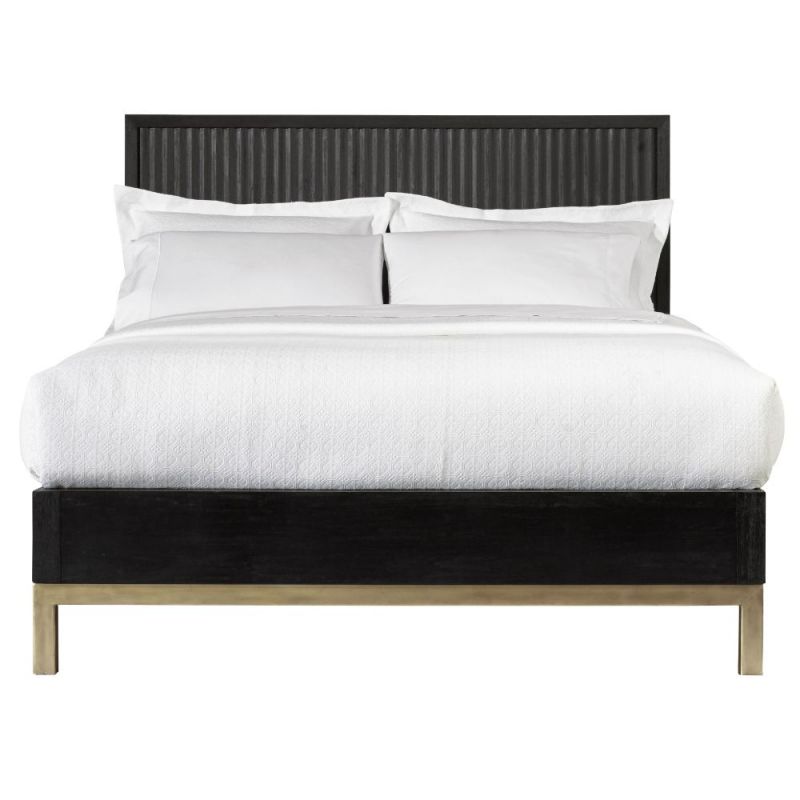 Modus Furniture - Kentfield Solid Wood Queen-Size Platform Bed in Black Drifted Oak - 8ZU5P5