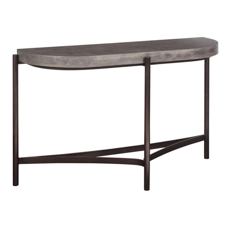 Modus Furniture - Lyon Semi-circular Concrete and Metal Console Table - A89423