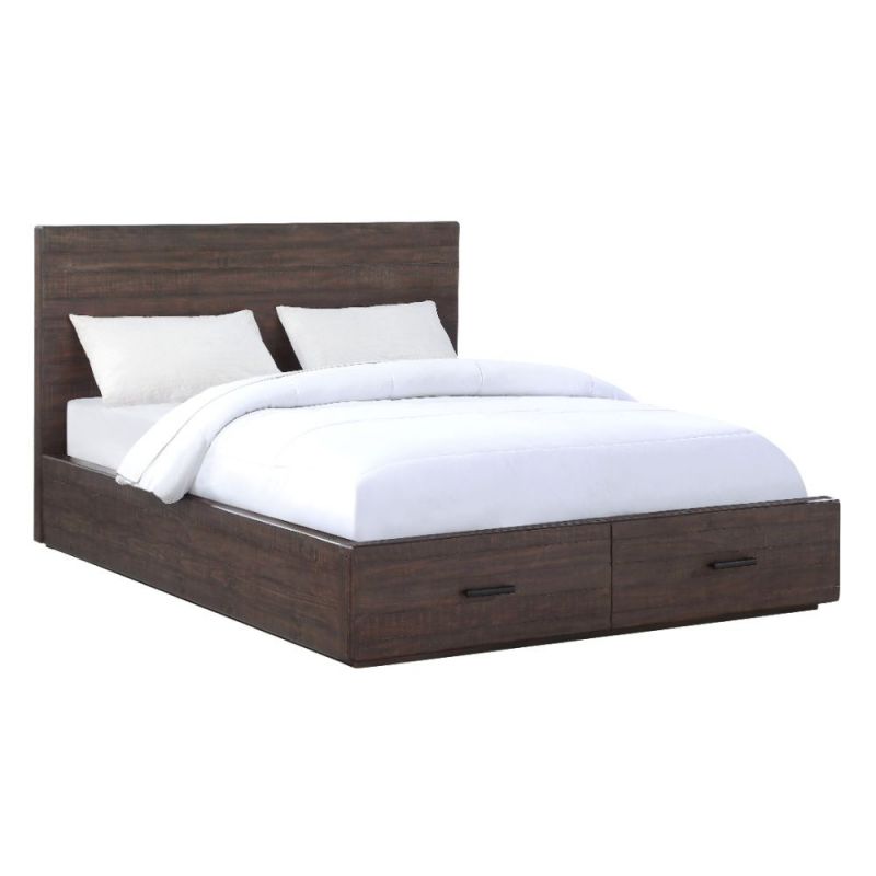 Modus Furniture - McKinney California King-Size Solid Wood Storage Bed in Espresso Pine - ALK1H6