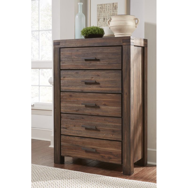Modus Furniture - Meadow Five Drawer Solid Wood Chest in Brick Brown - 3F4184