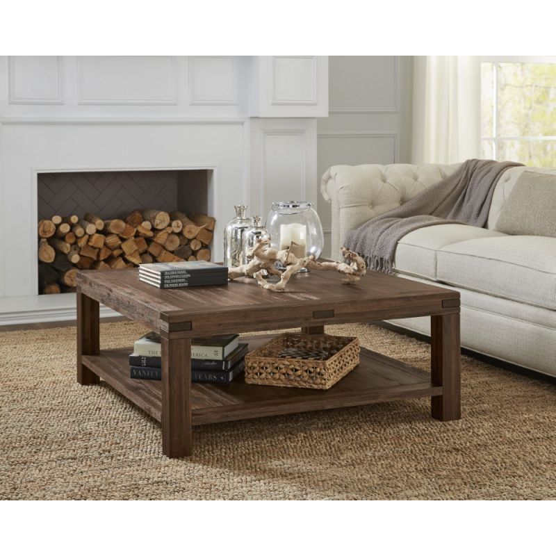 Modus Furniture - Meadow Solid Wood Square Coffee Table in Brick Brown - 3F4121