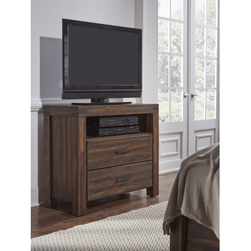 Modus Furniture - Meadow Two Drawer Solid Wood Media Chest in Brick Brown - 3F4189