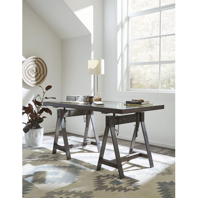 Modus Furniture - Medici Adjustable Desk in Charcoal Brown - EA1211