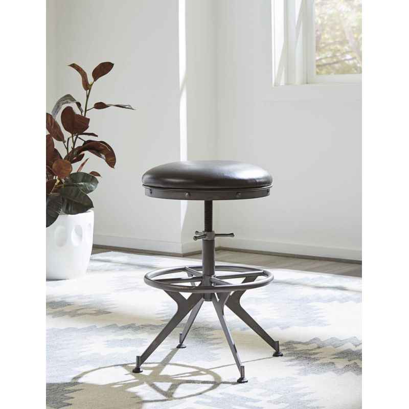 Modus Furniture - Medici Desk Stool in Charcoal Brown - EA1217_CLOSEOUT