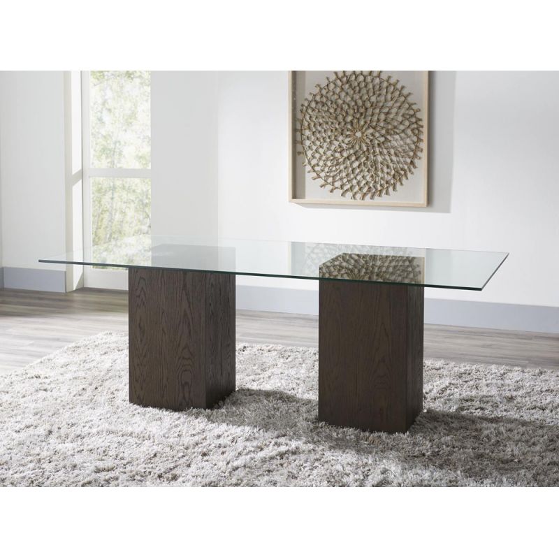 Modus Furniture - Modesto Rectangular Glass Table in French Roast - FPBL61