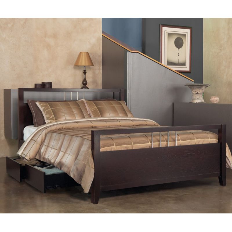 Modus Furniture - Nevis King-size Platform Storage Bed in Espresso - NV23S7