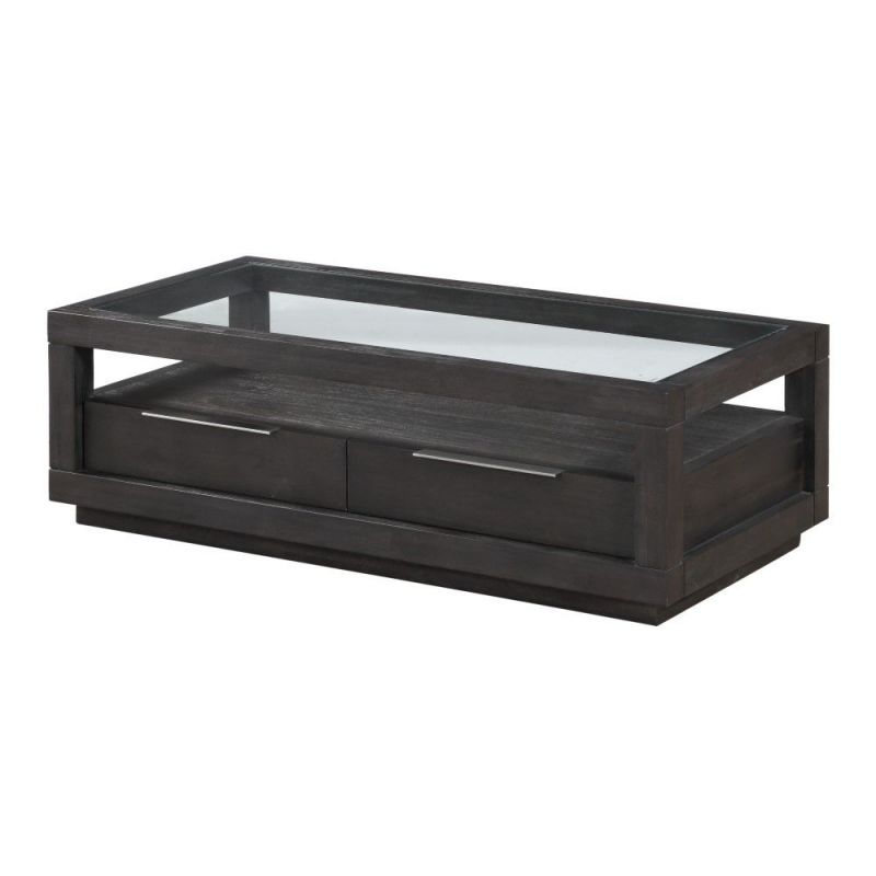 Modus Furniture - Oxford Two Drawer Rectangular Coffee Table in Basalt Grey - AZU521