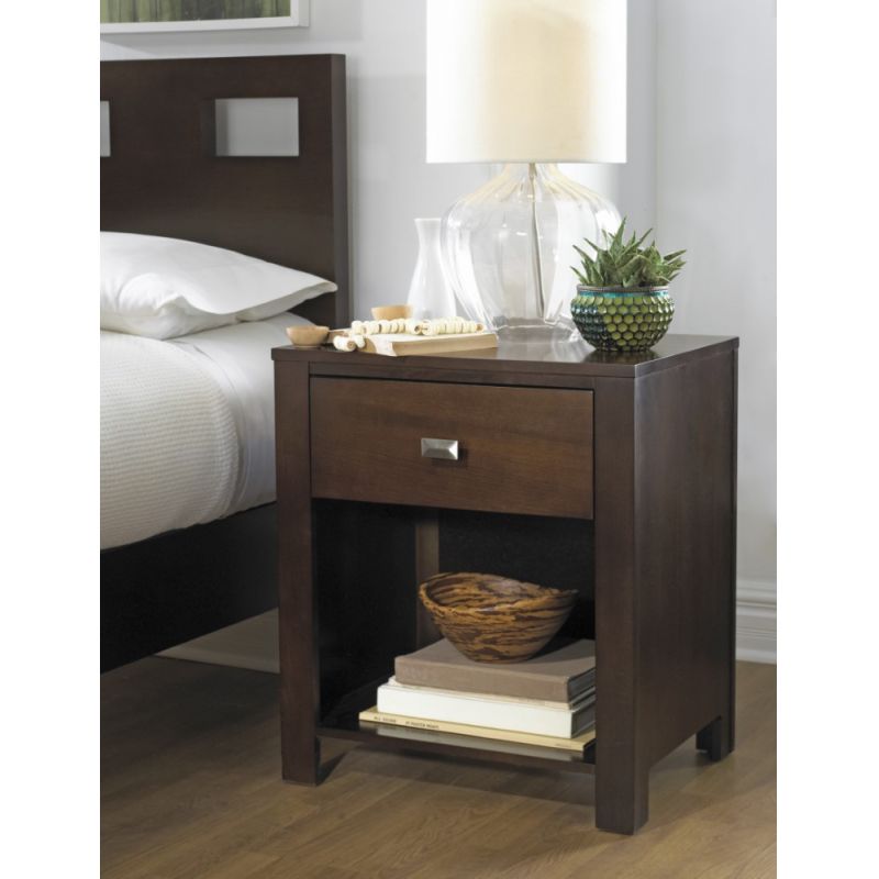 Modus Furniture - Riva One Drawer Nightstand in Chocolate Brown - RV2681