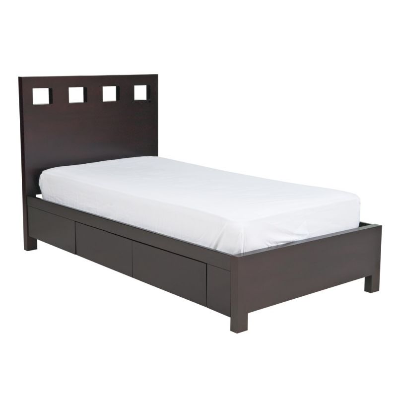 Modus Furniture - Riva Queen-size Platform Storage Bed in Espresso - RV23D5