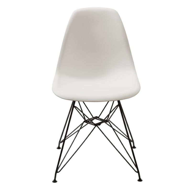 Modus Furniture - Rostock Molded Plastic Wire Base Dining Chair in White - (Set of 2) - 9LA466R