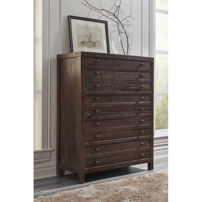 Modus Furniture - Townsend Five Drawer Solid Wood Chest in Java - 8T0684