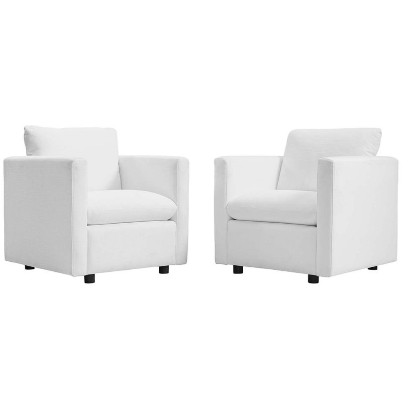 Modway - Activate Upholstered Fabric Armchair (Set of 2) - EEI-4078-WHI