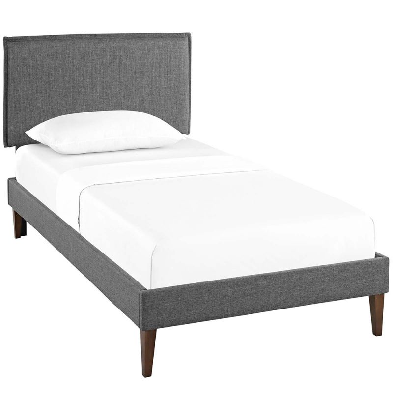 Modway - Amaris Twin Fabric Platform Bed with Squared Tapered Legs - MOD-5906-GRY