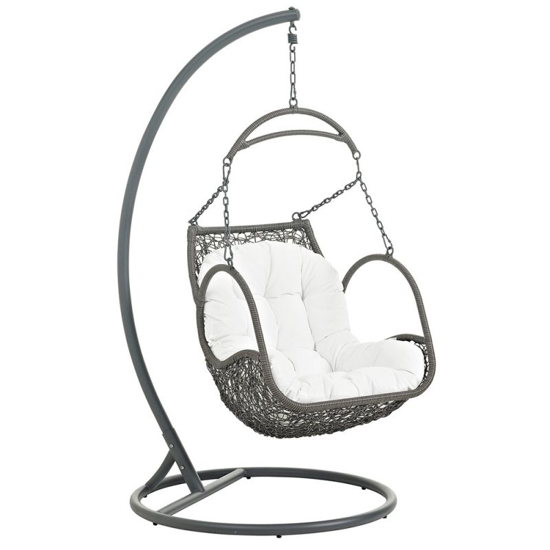 Modway - Arbor Outdoor Patio Wood Swing Chair - EEI-2279-WHI-SET
