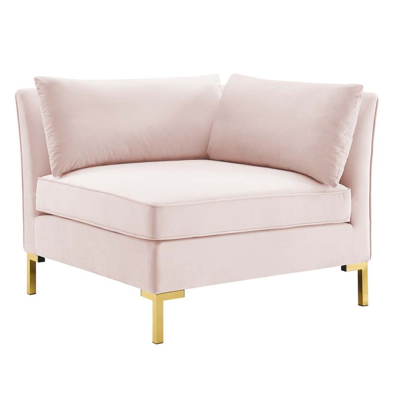 Modway - Ardent Performance Velvet Sectional Sofa Corner Chair - EEI-3985-PNK