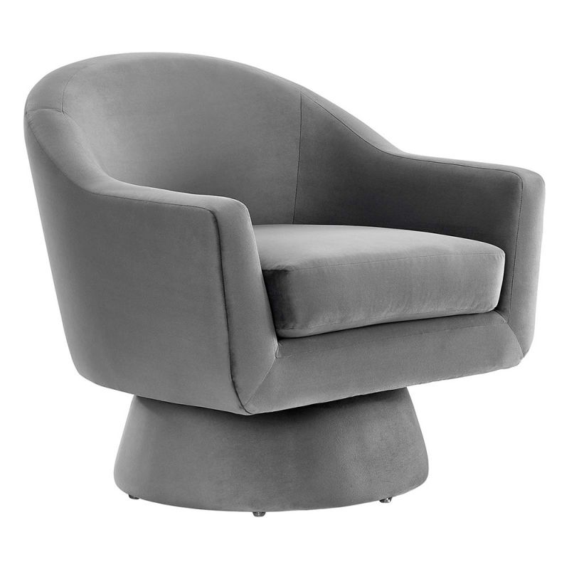 Modway - Astral Performance Velvet Fabric and Wood Swivel Chair - EEI-6360-GRY
