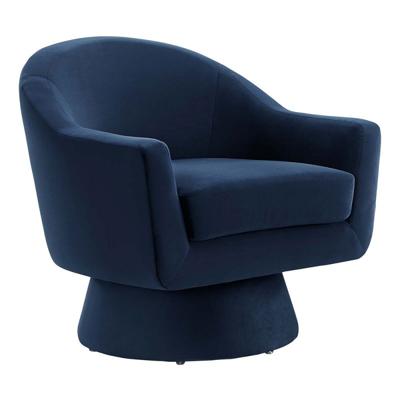 Modway - Astral Performance Velvet Fabric and Wood Swivel Chair - EEI-6360-MID
