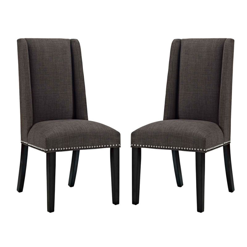 Modway - Baron Dining Chair Fabric (Set of 2) - EEI-2748-BRN-SET