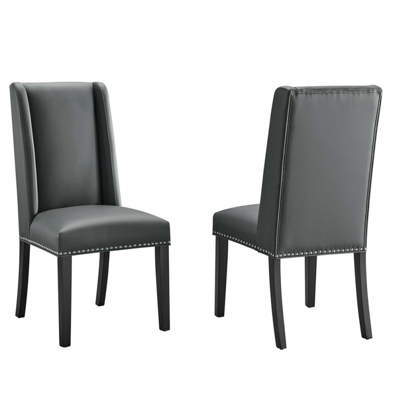 Modway - Baron Dining Chair Vinyl (Set of 2) - EEI-2747-GRY-SET