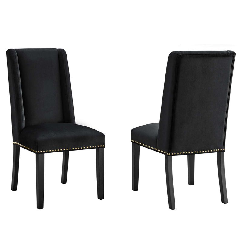 Modway - Baron Performance Velvet Dining Chairs - (Set of 2) - EEI-5012-BLK