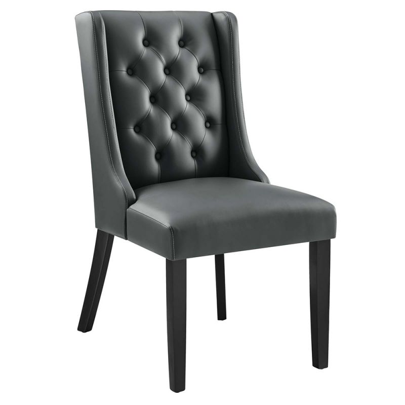 Modway - Baronet Button Tufted Vegan Leather Dining Chair - EEI-2234-GRY