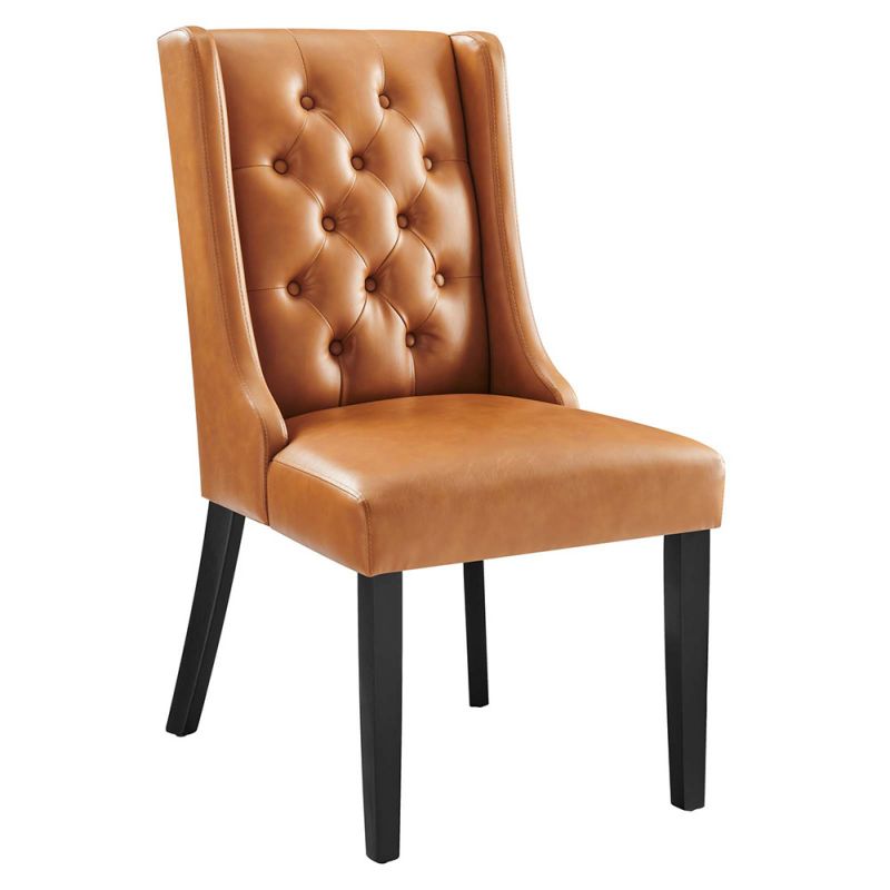 Modway - Baronet Button Tufted Vegan Leather Dining Chair - EEI-2234-TAN