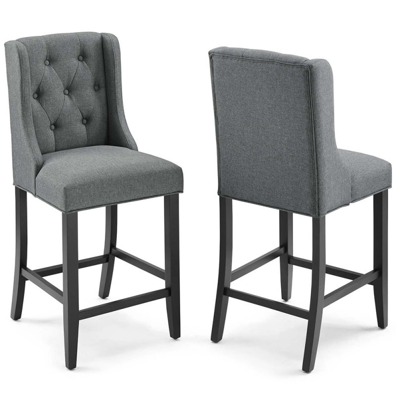 Modway - Baronet Counter Bar Stool Upholstered Fabric (Set of 2) - EEI-4020-GRY