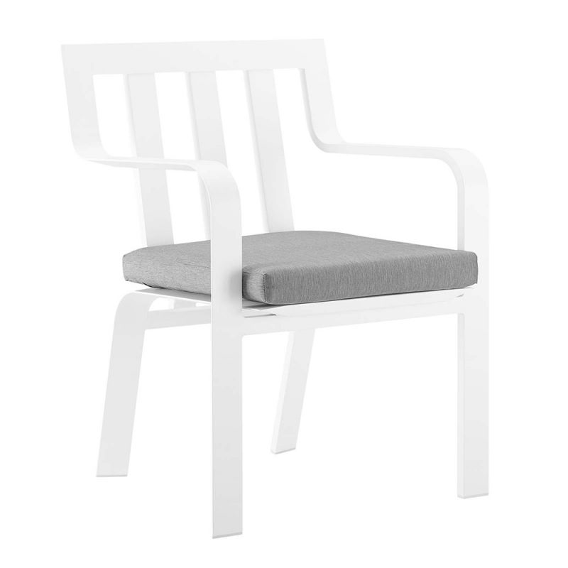 Modway - Baxley Stackable Outdoor Patio Aluminum Dining Armchair - EEI-3571-WHI-GRY