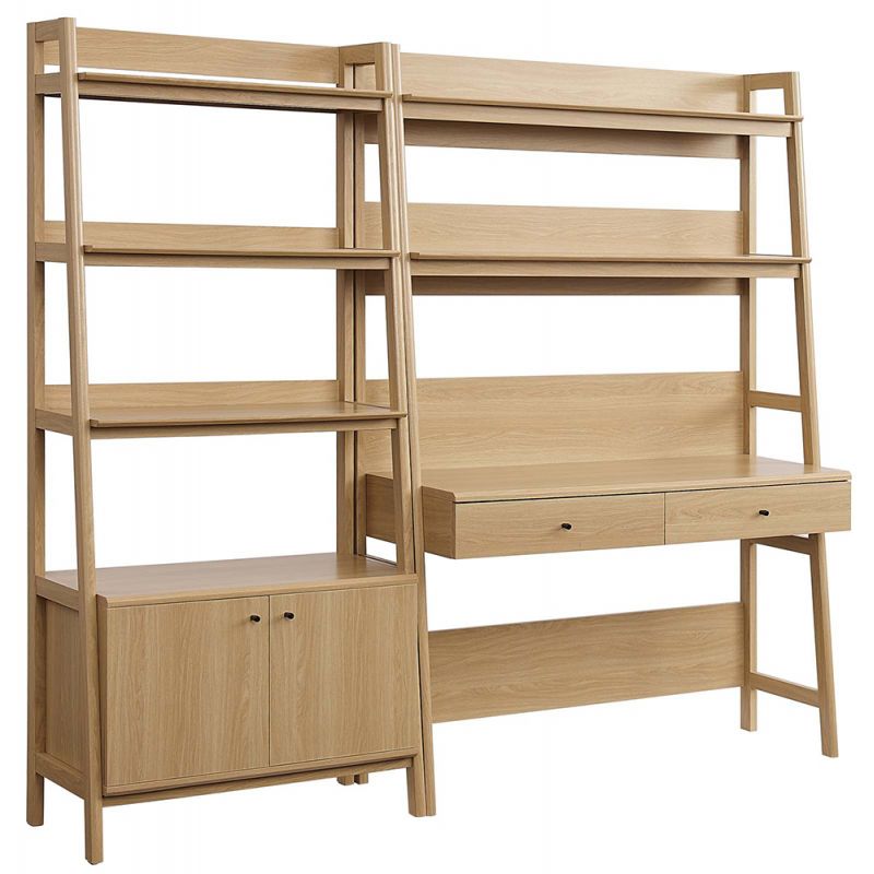 Modway - Bixby 2-Piece Wood Office Desk and Bookshelf - EEI-6112-OAK