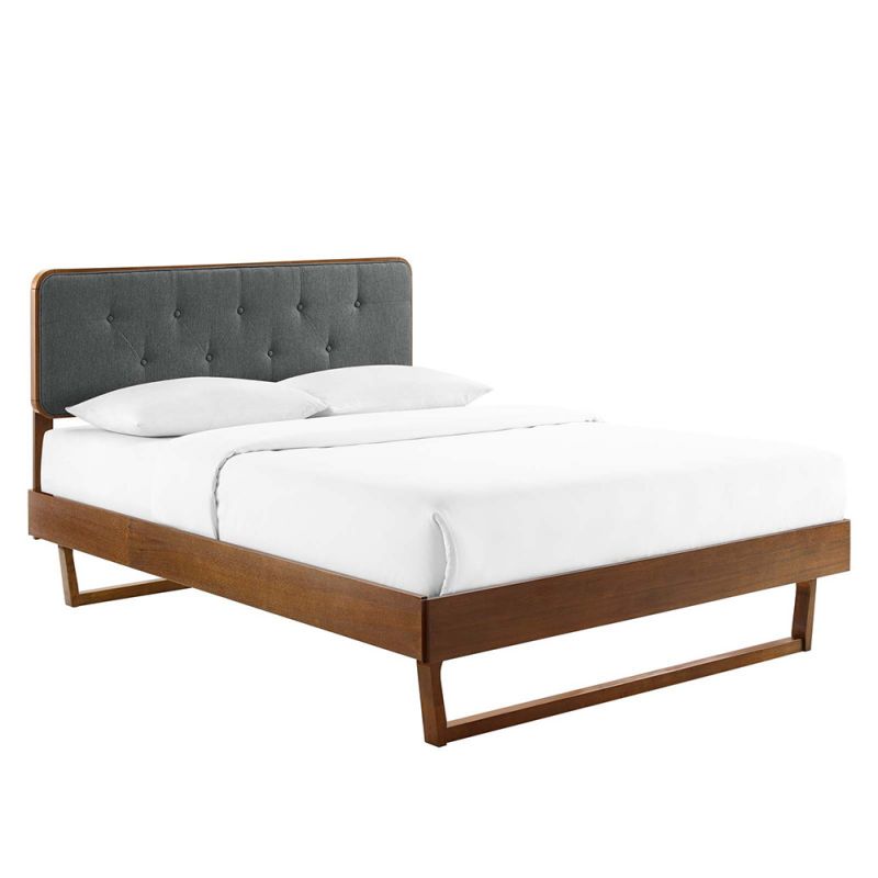 Modway - Bridgette Twin Wood Platform Bed With Angular Frame - MOD-6645-WAL-CHA