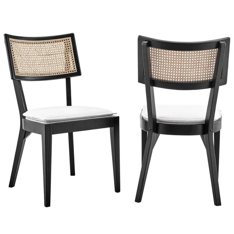 Modway - Caledonia Wood Dining Chair (Set of 2) - EEI-6080-BLK-WHI
