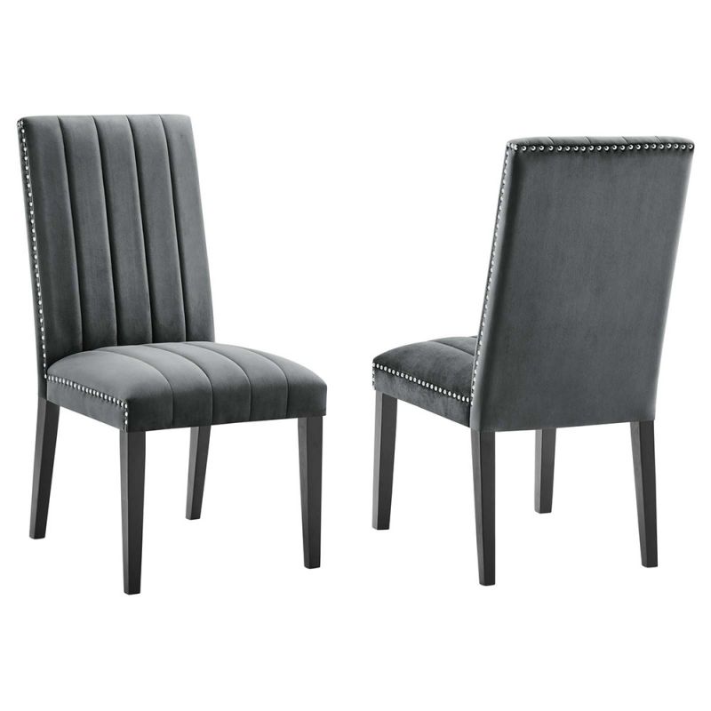 Modway - Catalyst Performance Velvet Dining Side Chairs - (Set of 2) - EEI-5081-GRY