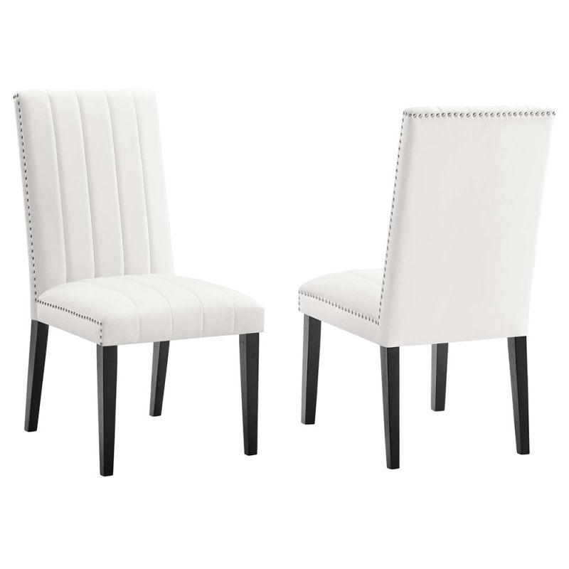 Modway - Catalyst Performance Velvet Dining Side Chairs - (Set of 2) - EEI-5081-WHI