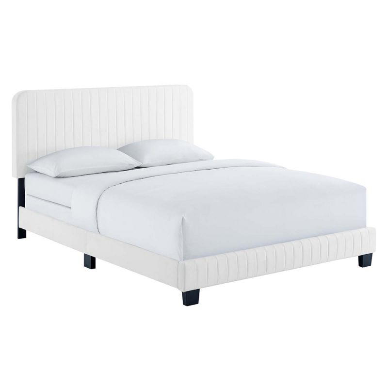 Modway - Celine Channel Tufted Performance Velvet Twin Bed - MOD-6332-WHI