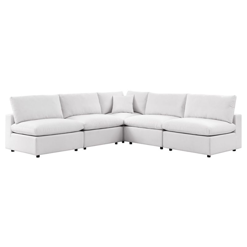 Modway - Commix 5-Piece Outdoor Patio Sectional Sofa - EEI-5587-WHI